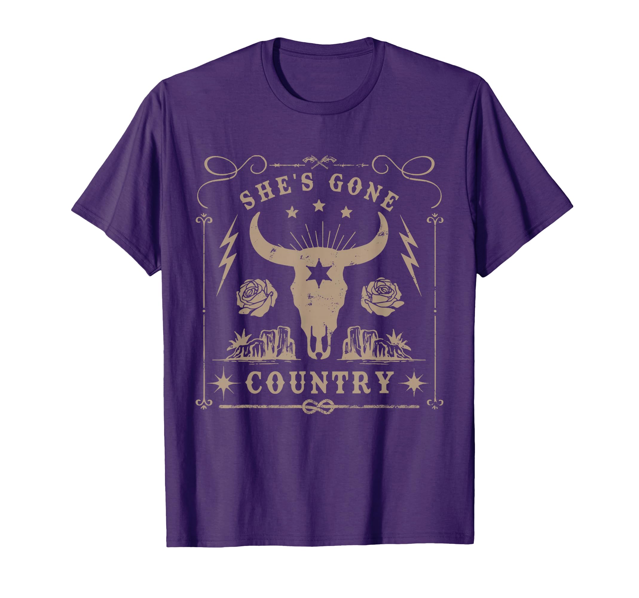 Shes Gone Country Music Howdy Rodeo Bull T-Shirt - Custom Art Print Unisex - T-Shirt, Sweatshirt, Hoodie