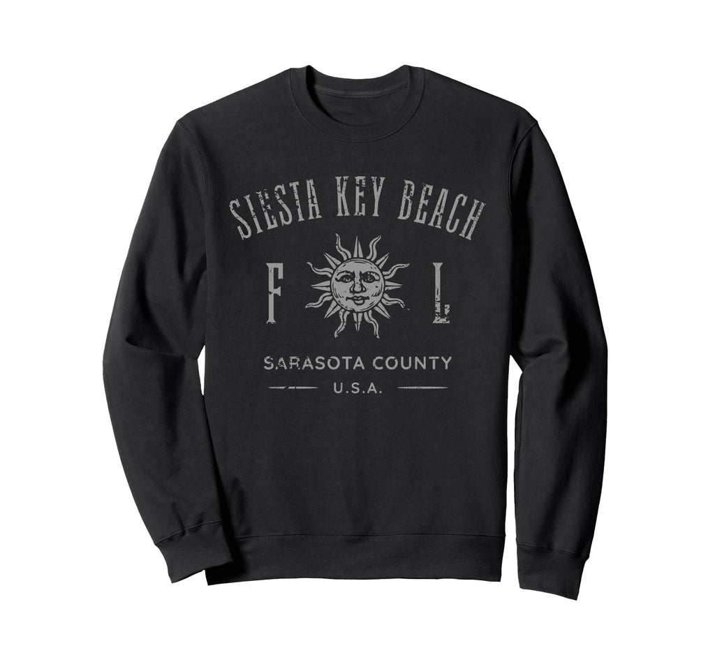 Siesta Key Beach Distressed Sweatshirt - Custom Art Print Men Women - T-Shirt, Sweatshirt, Hoodie
