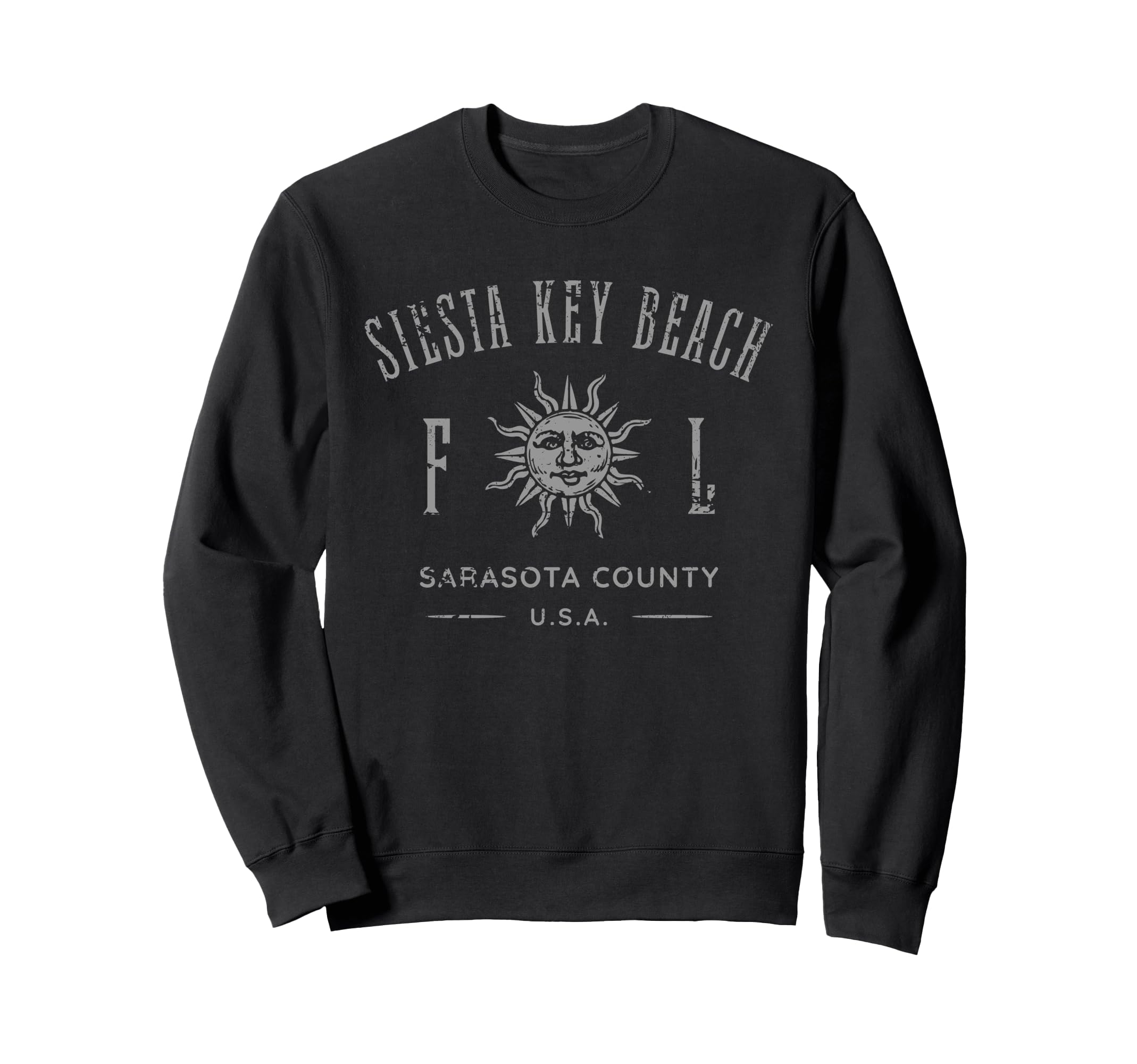 Siesta Key Beach Distressed Sweatshirt - Custom Art Print Men Women - T-Shirt, Sweatshirt, Hoodie