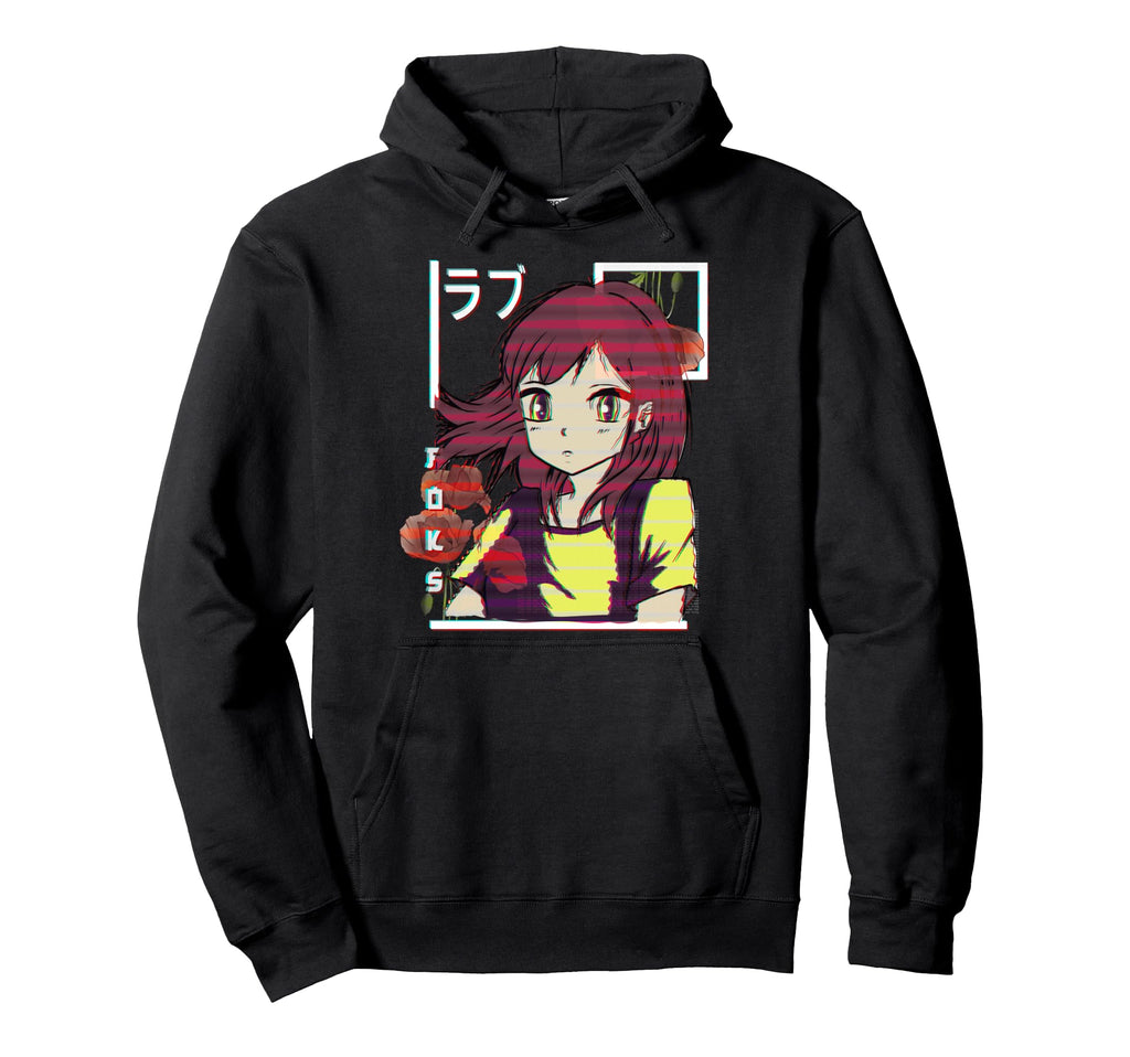 Anime Rgb Glitch Japanese Aesthetic Hoodie - Novelty Apparel for Adults - T-Shirt, Sweatshirt, Hoodie