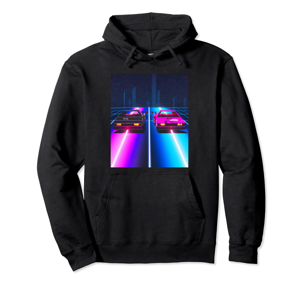 Vaporwave Car Synthwave City Vaporwave Hoodie - Fun Novelty Design Unisex - T-Shirt, Sweatshirt, Hoodie