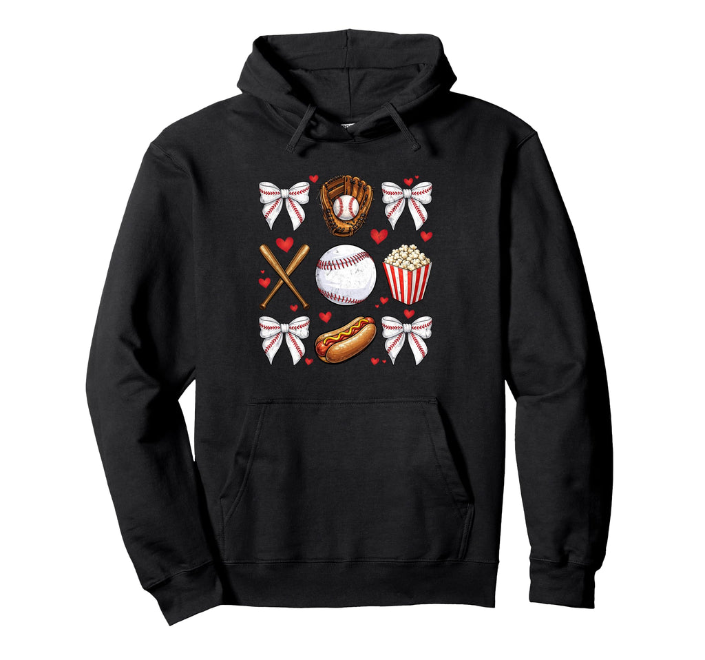 Baseball Mom Coquette Mothers Day Baseball Hoodie - Unique Graphic Unisex - T-Shirt, Sweatshirt, Hoodie