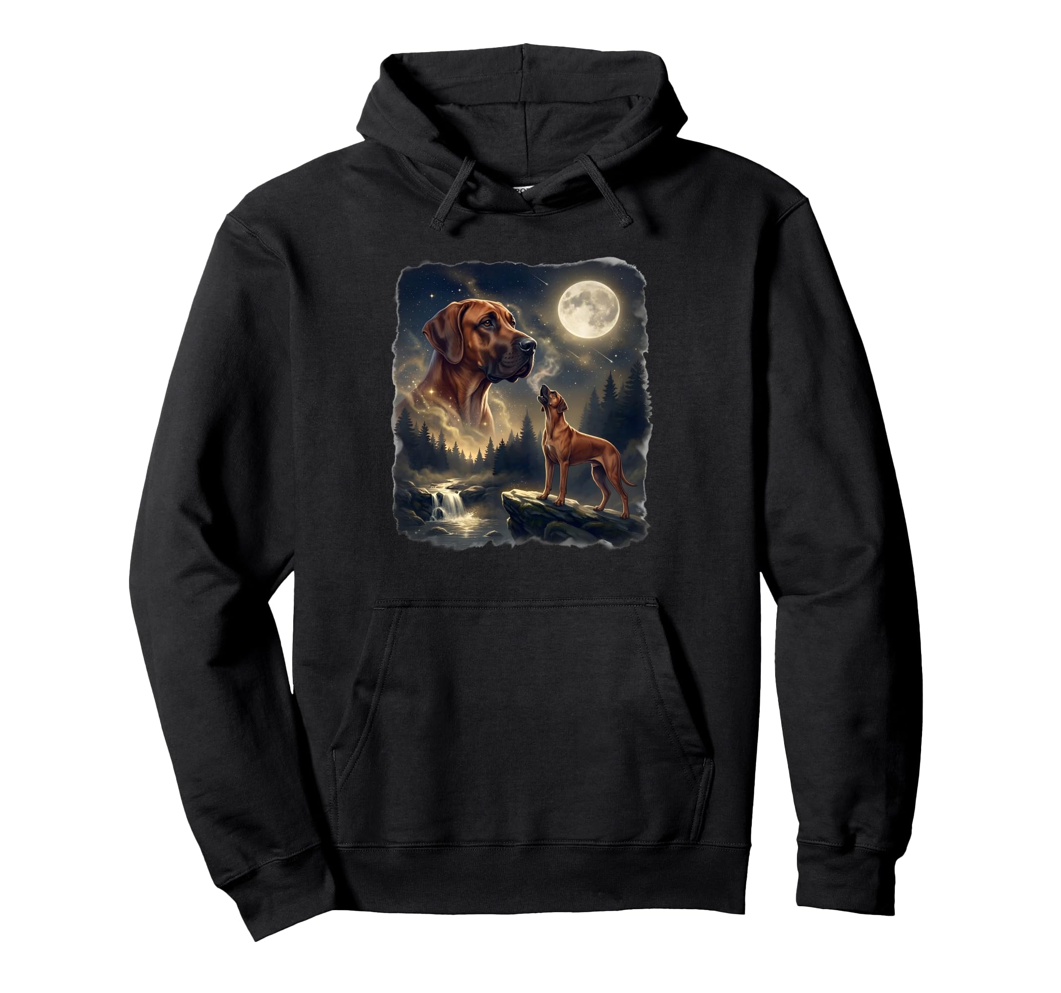Great Dane Howling To Moon 90S Hoodie - Graphic Print Unisex - T-Shirt, Sweatshirt, Hoodie