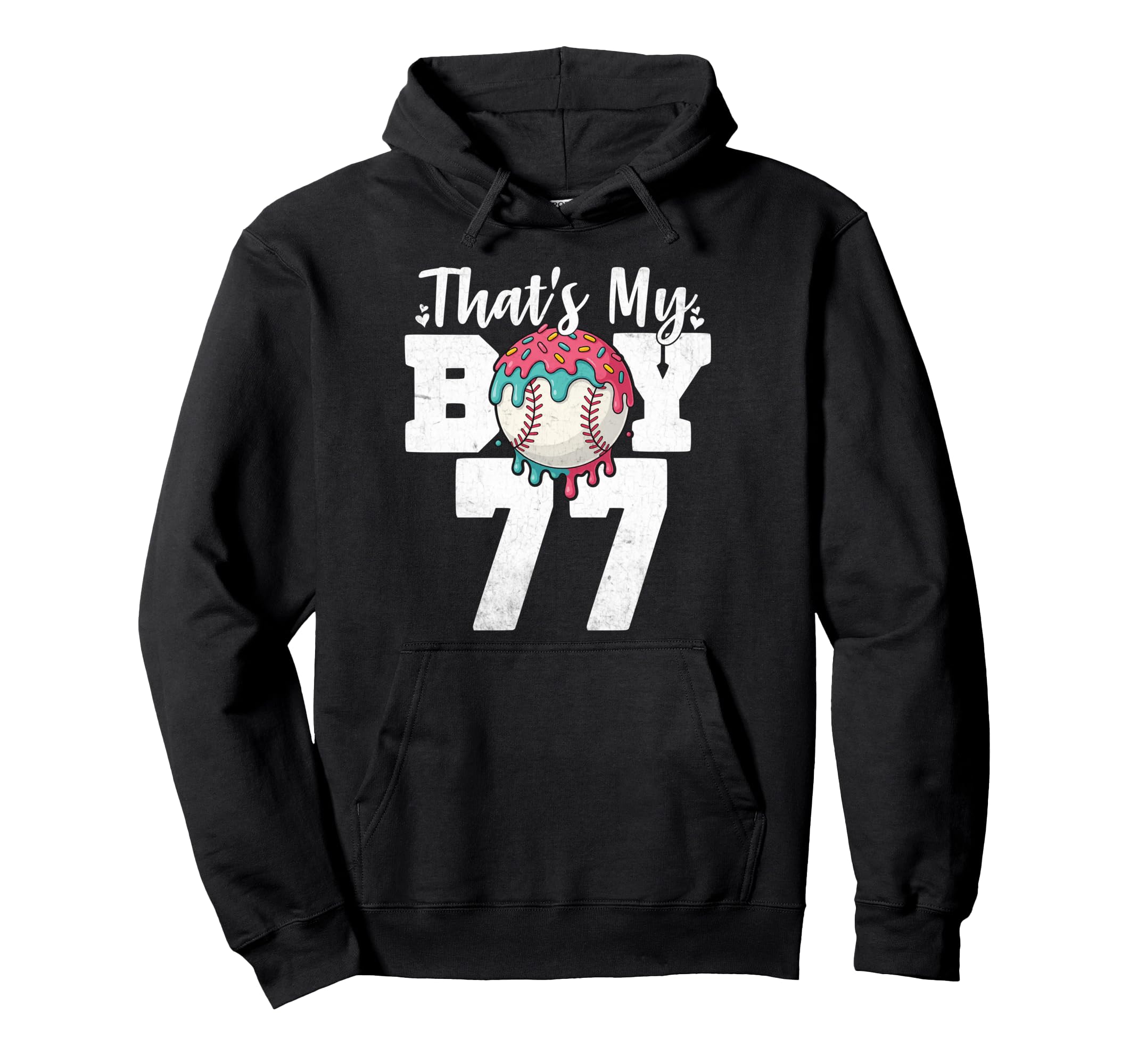 Thats My Baseball 77 Number Mom Dad Hoodie - Aesthetic Graphic for Adults - T-Shirt, Sweatshirt, Hoodie