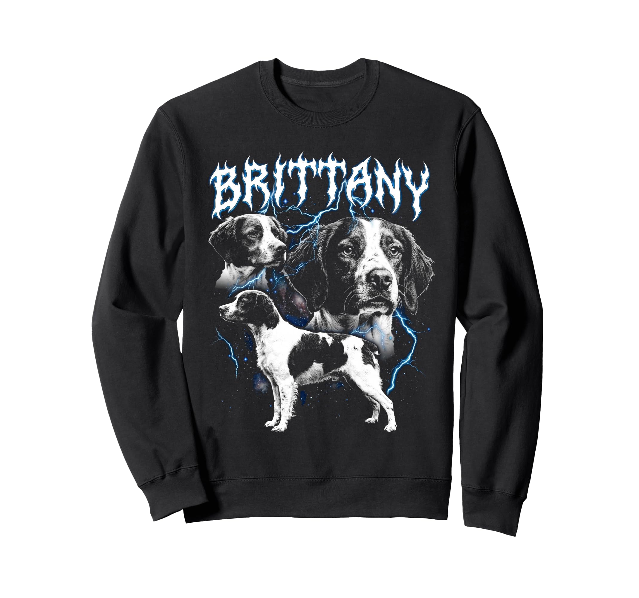 Brittany 90S Heavy Metal Dog Lover Sweatshirt - Trendy Graphic for Adults - T-Shirt, Sweatshirt, Hoodie