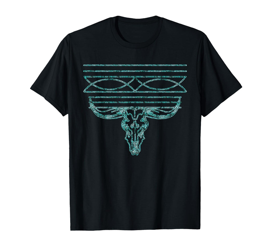Western Turquoise Boot Stitch Rodeo T-Shirt - Streetwear Style Unisex - T-Shirt, Sweatshirt, Hoodie