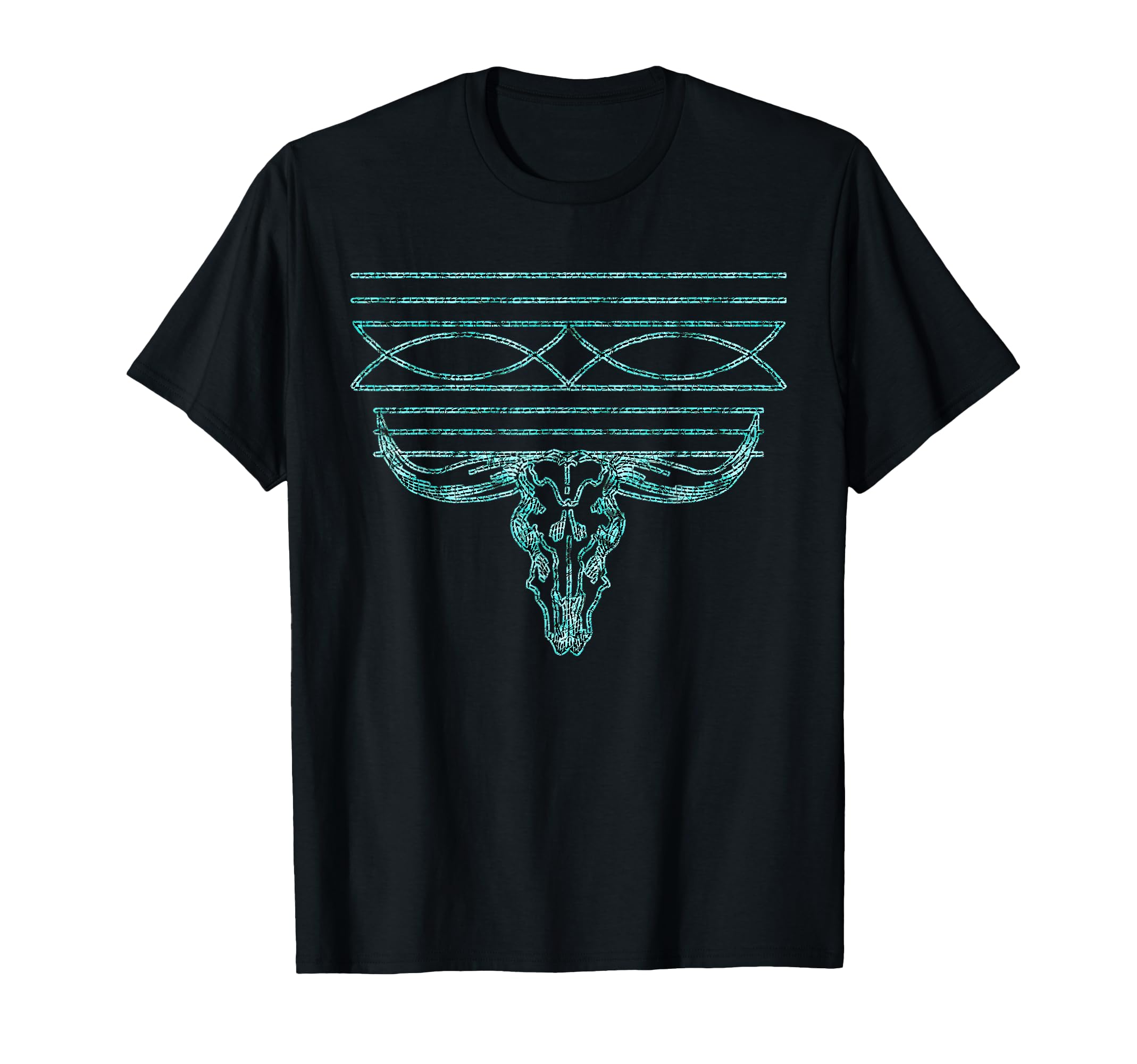 Western Turquoise Boot Stitch Rodeo T-Shirt - Streetwear Style Unisex - T-Shirt, Sweatshirt, Hoodie