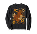 Boho Floral Fall Chicken Hen Chicken Sweatshirt - Unique Graphic Unisex - T-Shirt, Sweatshirt, Hoodie