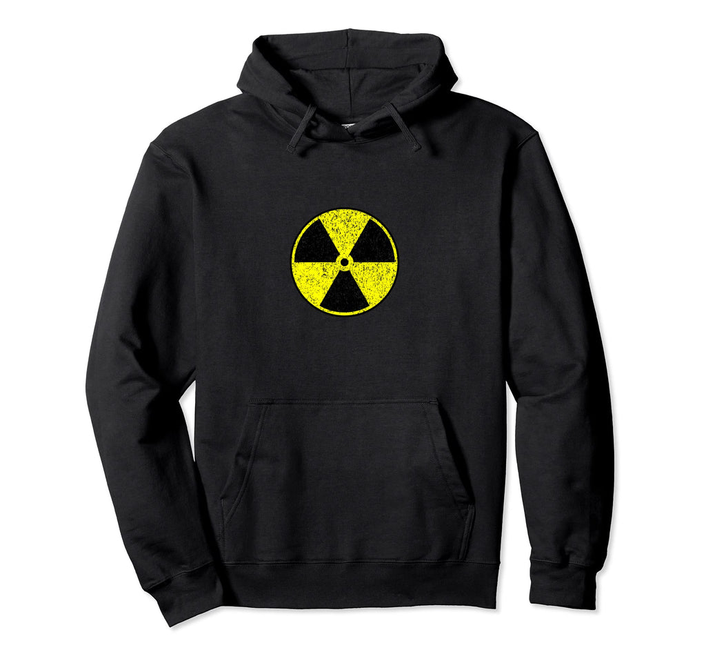 Radioactive Nuclear War Warning Hoodie - Minimalist Print for Adults - T-Shirt, Sweatshirt, Hoodie
