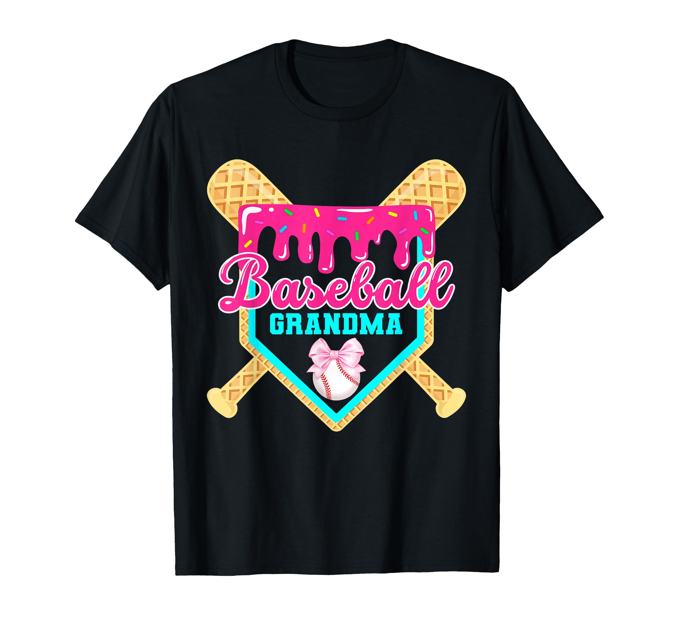 Baseball Grandma Drip Ice Cream T-Shirt - Graphic Print for Adults - T-Shirt, Sweatshirt, Hoodie