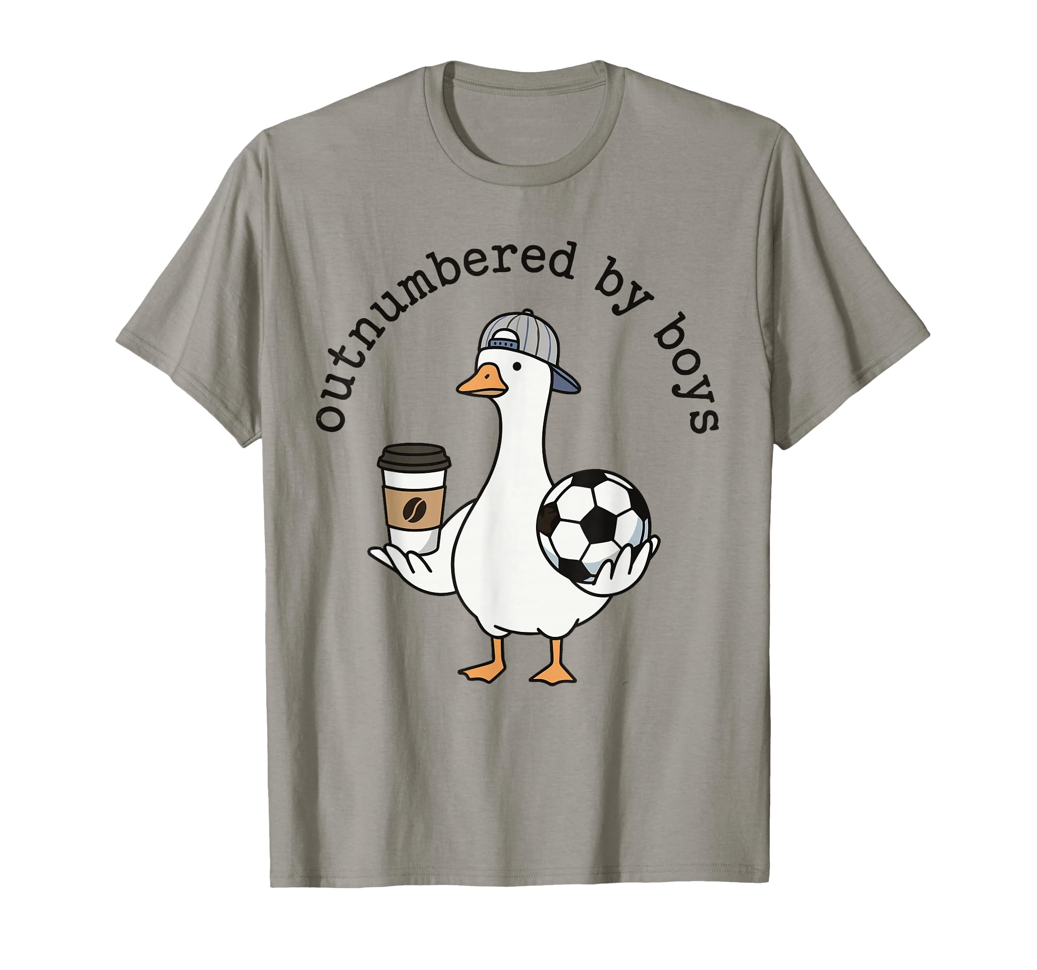 Mom Outnumbered Funny Soccer Goose T-Shirt - Minimalist Print Men Women - T-Shirt, Sweatshirt, Hoodie