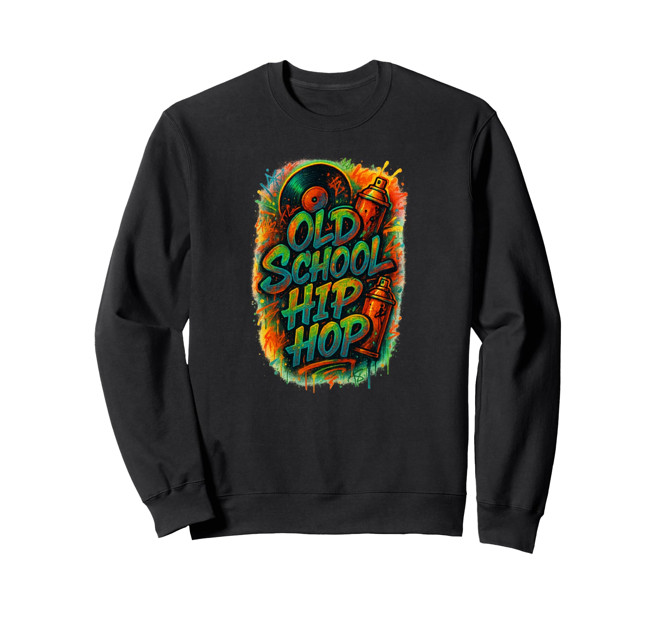 Old School Hip Hop Graffiti Vinyl Sweatshirt - Custom Art Print for Adults - T-Shirt, Sweatshirt, Hoodie