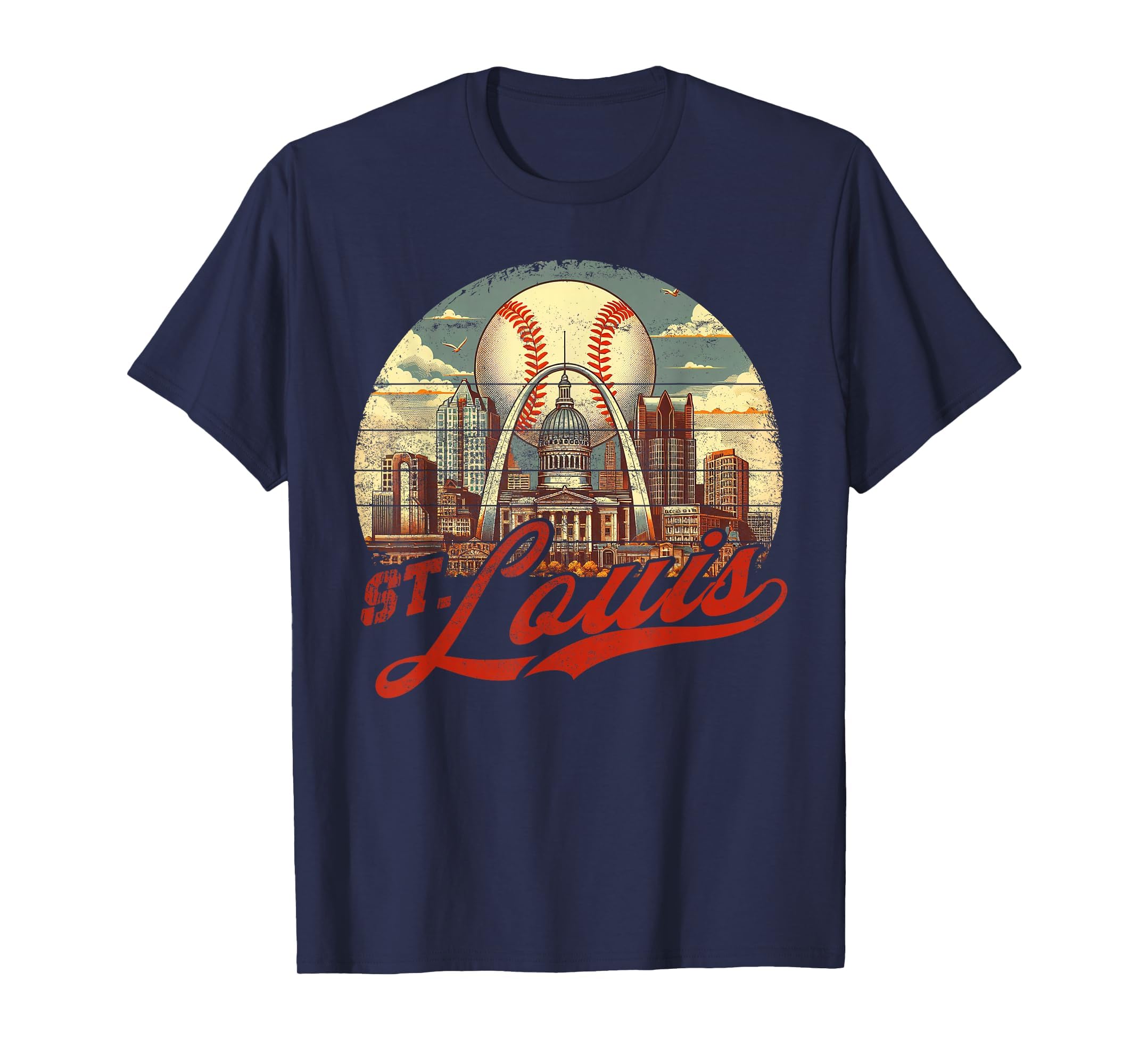 St Louis Baseball American Us Flag T-Shirt - Casual Everyday Wear Unisex - T-Shirt, Sweatshirt, Hoodie