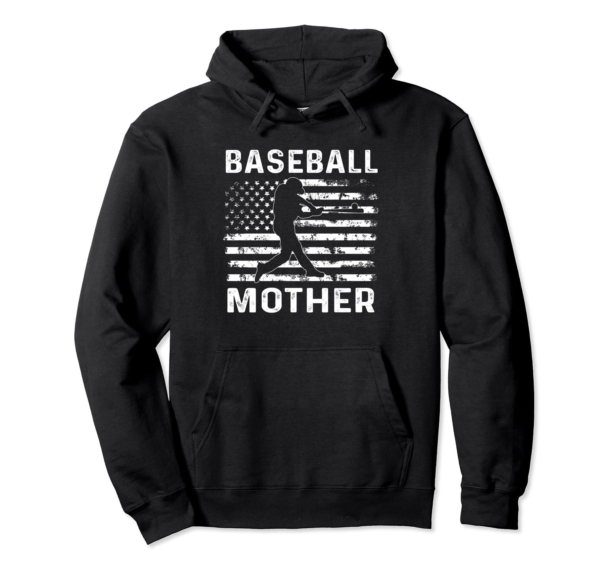 Baseball Mother Mom Usa Flag 4Th July Hoodie - Streetwear Style Men Women - T-Shirt, Sweatshirt, Hoodie