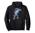 Funny Hammerhead Shark Roller Skates Skater Hoodie - Novelty Apparel Unisex - T-Shirt, Sweatshirt, Hoodie