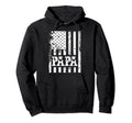Papa Baseball Fathers Day Usa Flag Hoodie - Fun Novelty Design for Adults - T-Shirt, Sweatshirt, Hoodie