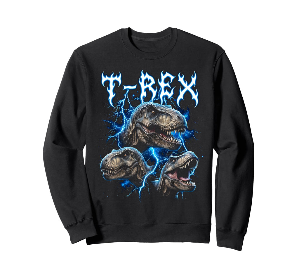 T Rex 90S Heavy Metal Sweatshirt - Fun Novelty Design for Adults - T-Shirt, Sweatshirt, Hoodie