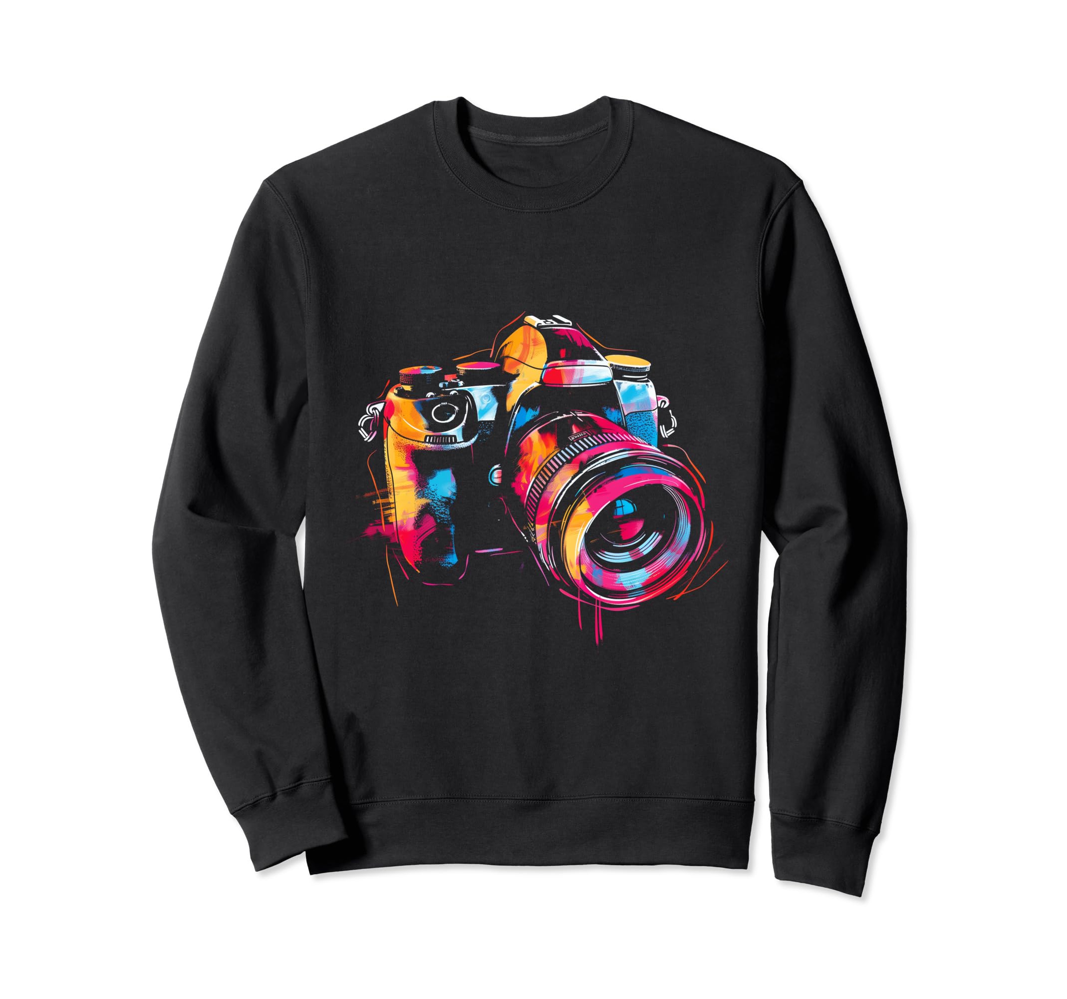Camera Photography Watercolor Art Sweatshirt - Custom Art Print for Adults - T-Shirt, Sweatshirt, Hoodie
