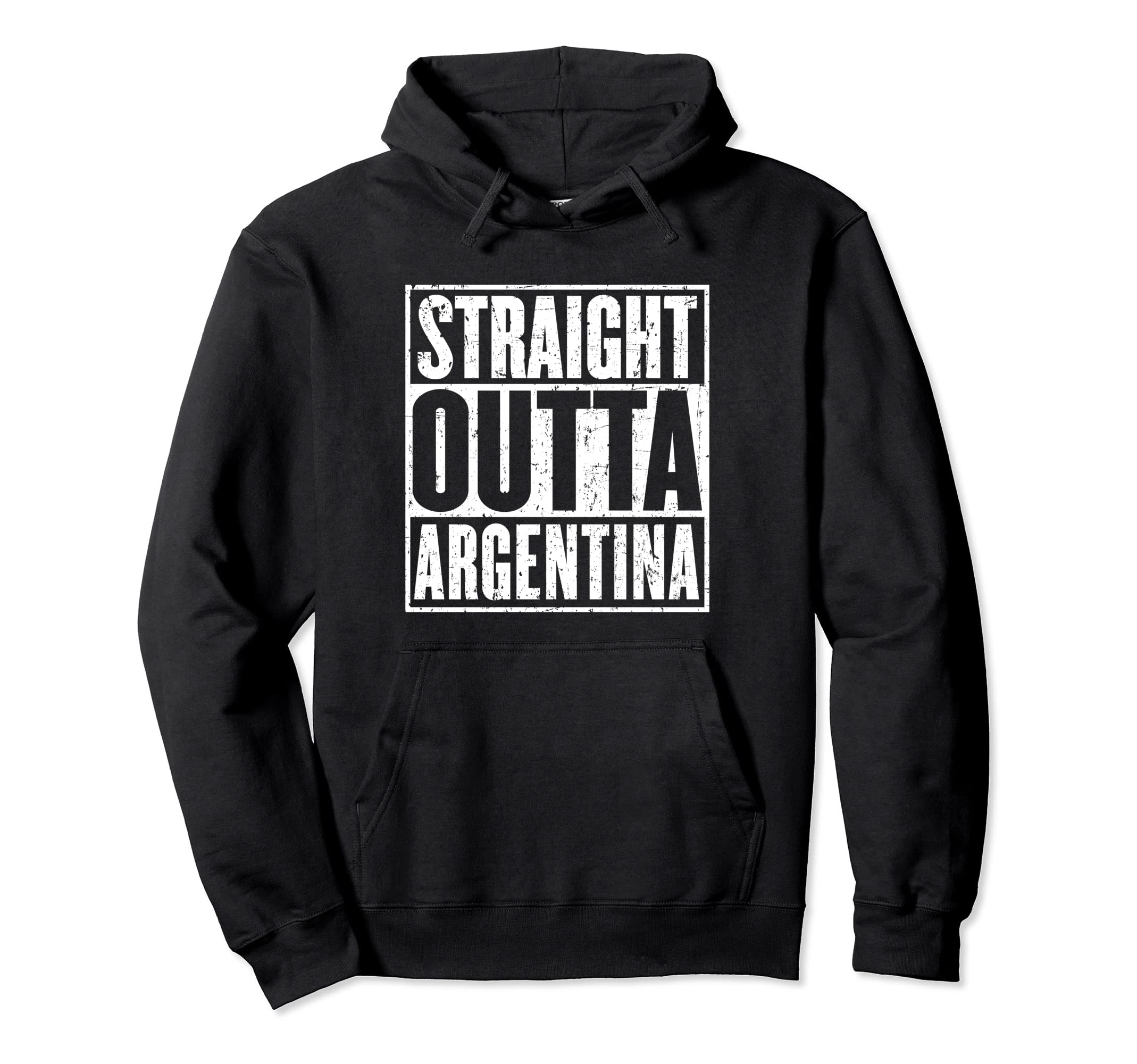 Straight Outta Argentina Distressed Hoodie - Aesthetic Graphic Unisex - T-Shirt, Sweatshirt, Hoodie