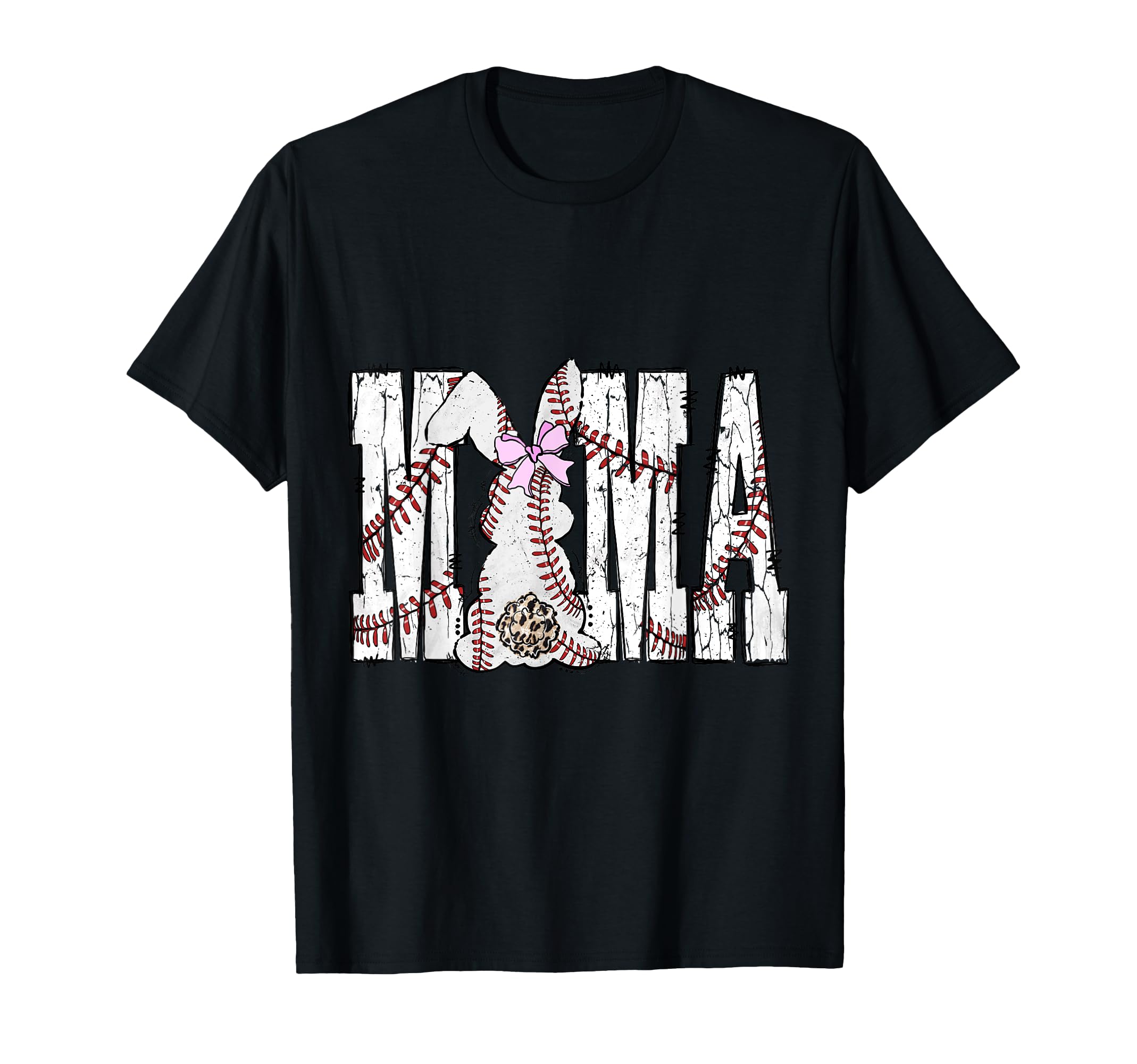 Mama Baseball Game Day Bunny Easter T-Shirt - Custom Art Print Men Women - T-Shirt, Sweatshirt, Hoodie