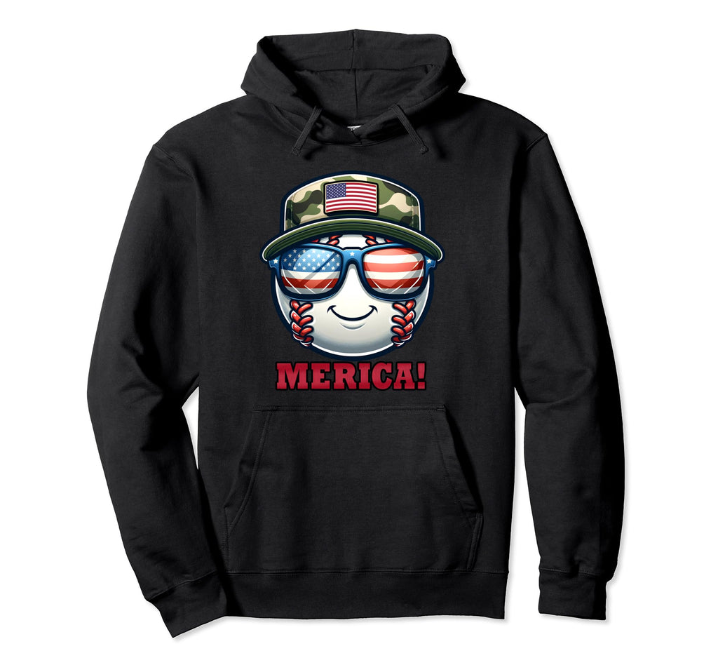 Baseball 4Th July Usa Flag Dad Father Hoodie - Novelty Apparel Unisex - T-Shirt, Sweatshirt, Hoodie