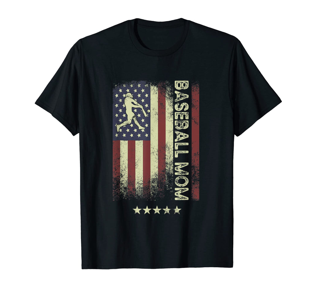 Usa American Flag Baseball Mom T-Shirt - Custom Art Print for Adults - T-Shirt, Sweatshirt, Hoodie