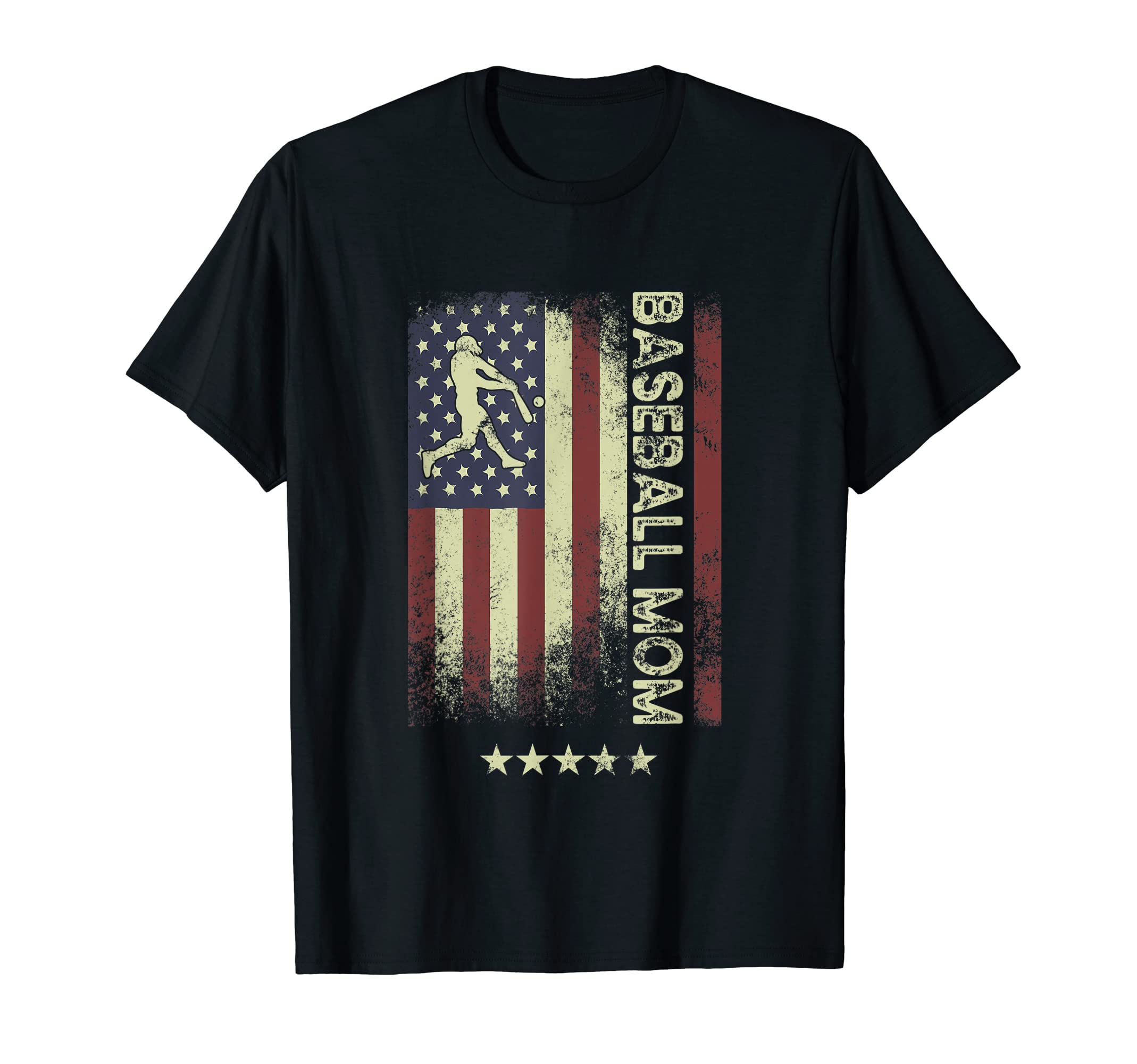 Usa American Flag Baseball Mom T-Shirt - Custom Art Print for Adults - T-Shirt, Sweatshirt, Hoodie