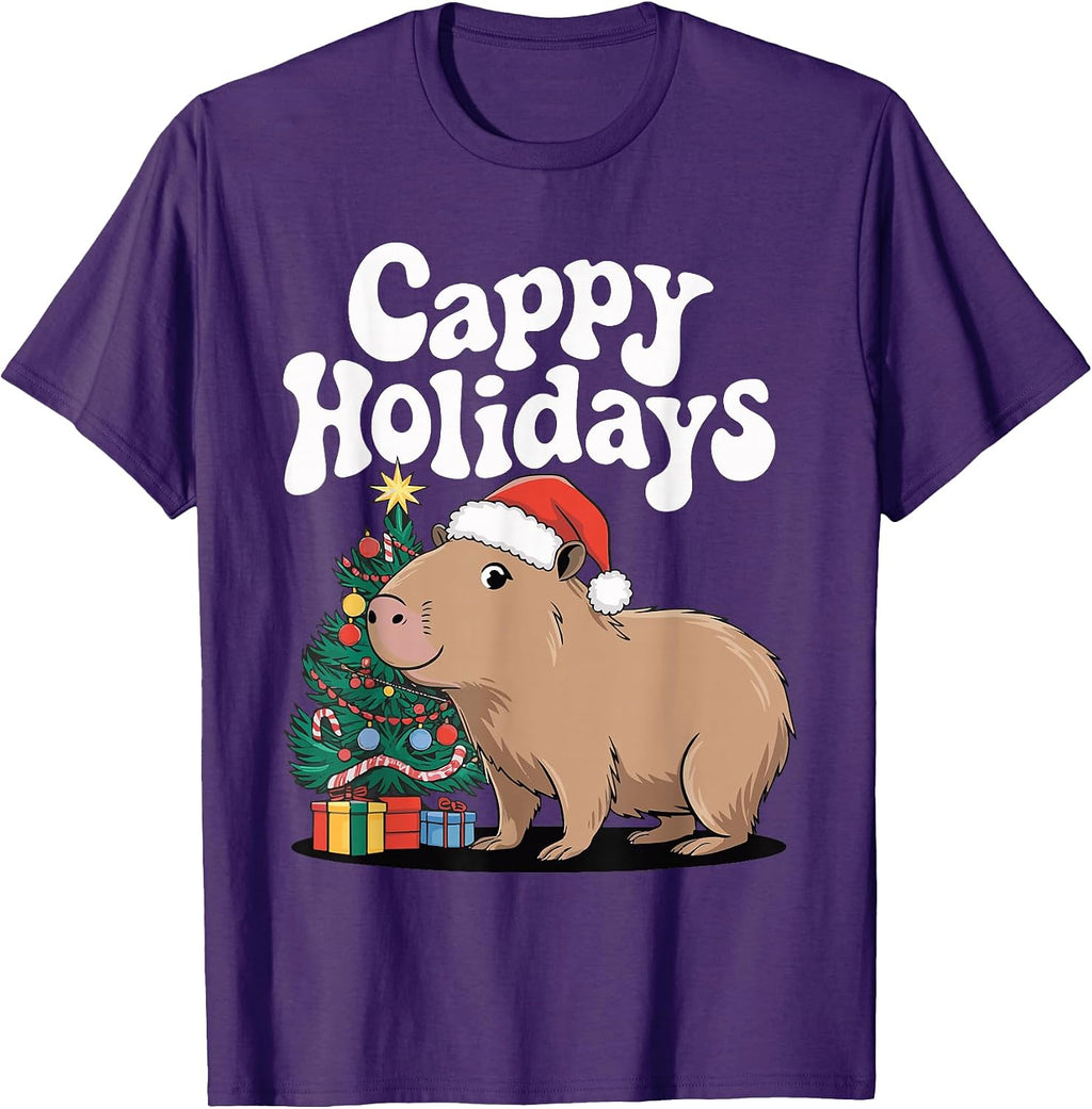 Animal Capybara Rodent Christmas Xmas - Adult & Kids T-Shirts, Sweatshirts & Hoodies apparel design preview 1
