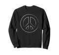 White Peace Symbol Boho Hippie 60 Sweatshirt - Minimalist Print Men Women - T-Shirt, Sweatshirt, Hoodie
