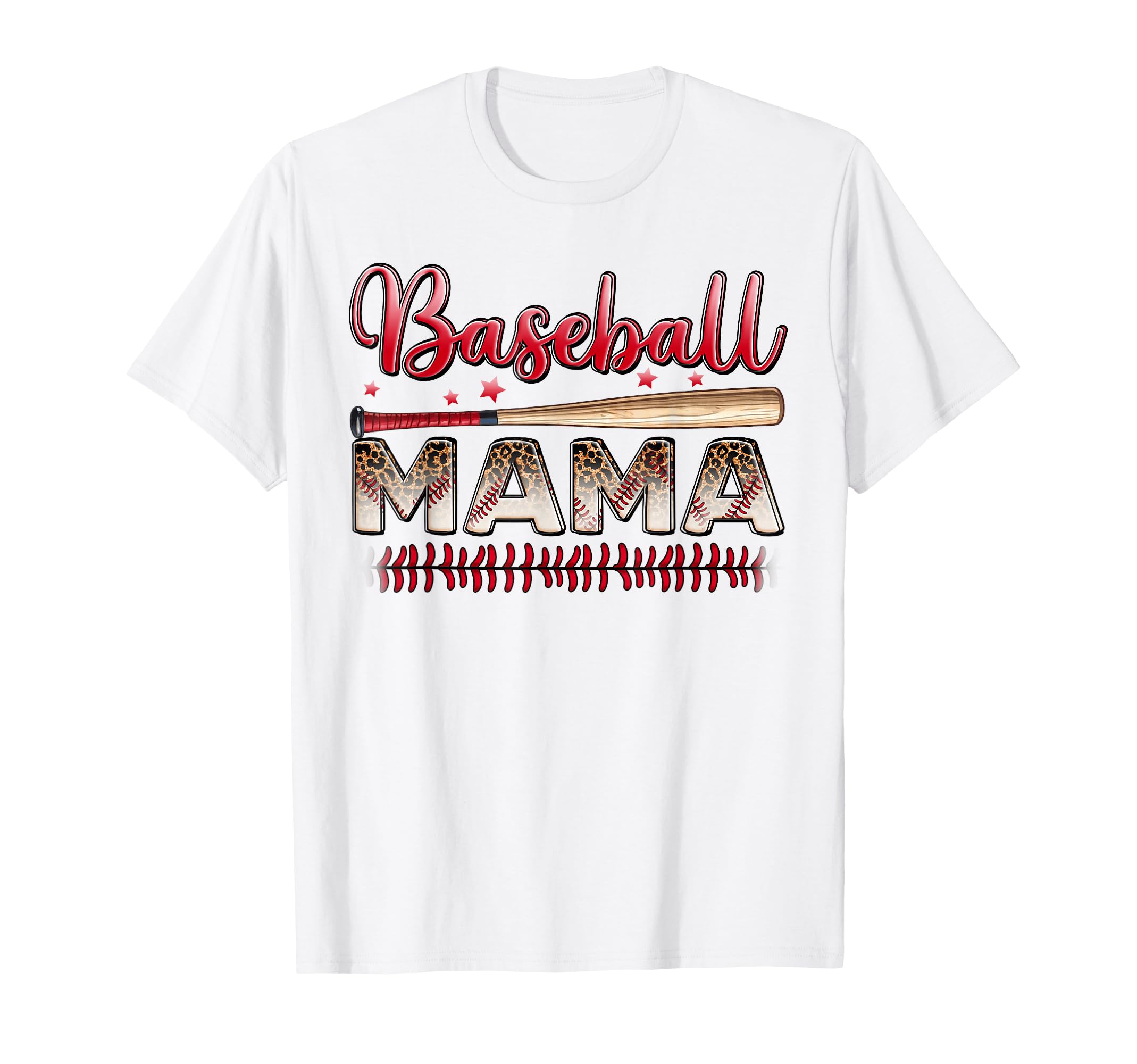 Baseball Mama Funny Leopard T-Shirt - Fun Novelty Design for Adults - T-Shirt, Sweatshirt, Hoodie