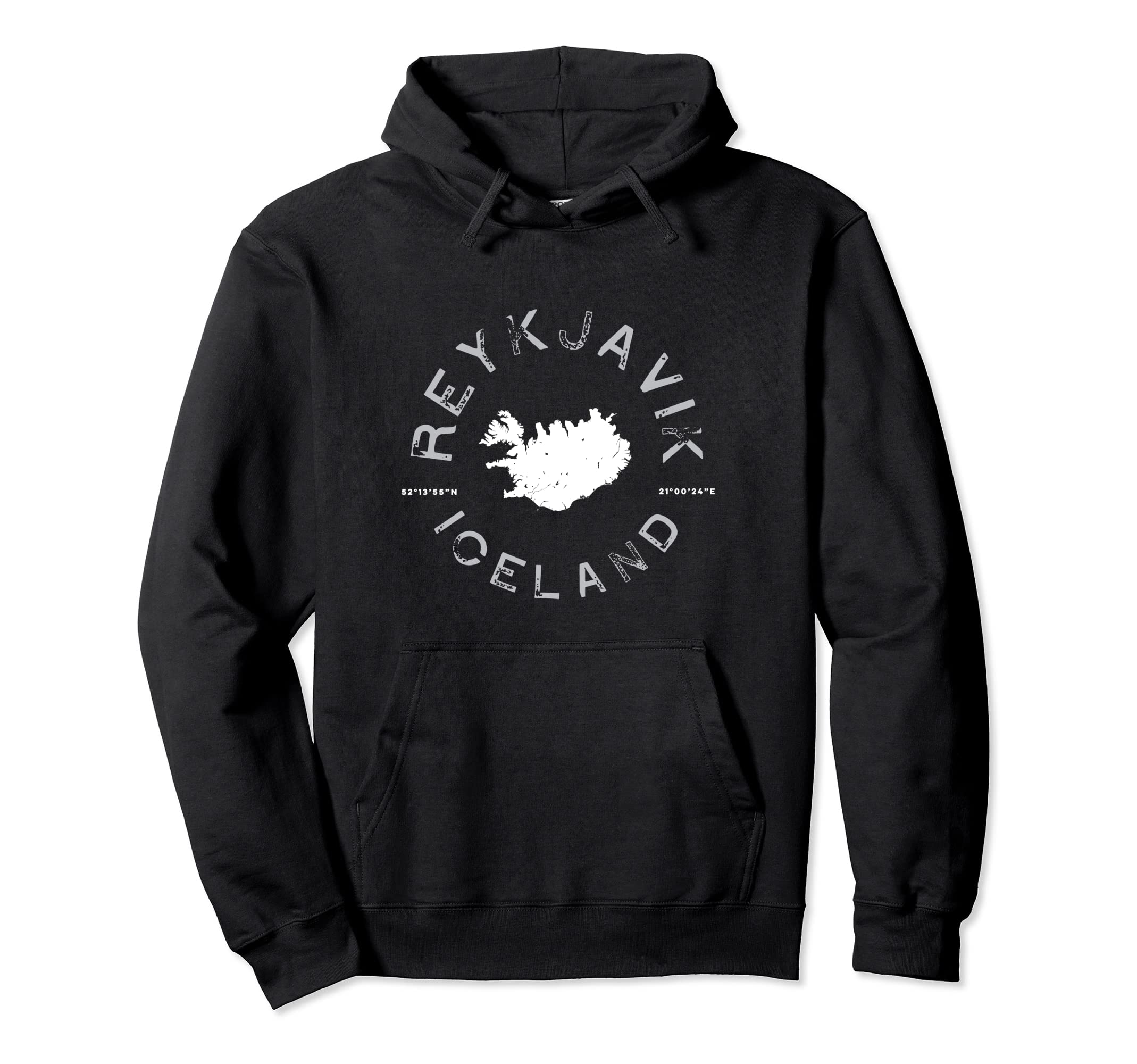 Reykjavik Iceland Distressed Hoodie - Aesthetic Graphic for Adults - T-Shirt, Sweatshirt, Hoodie