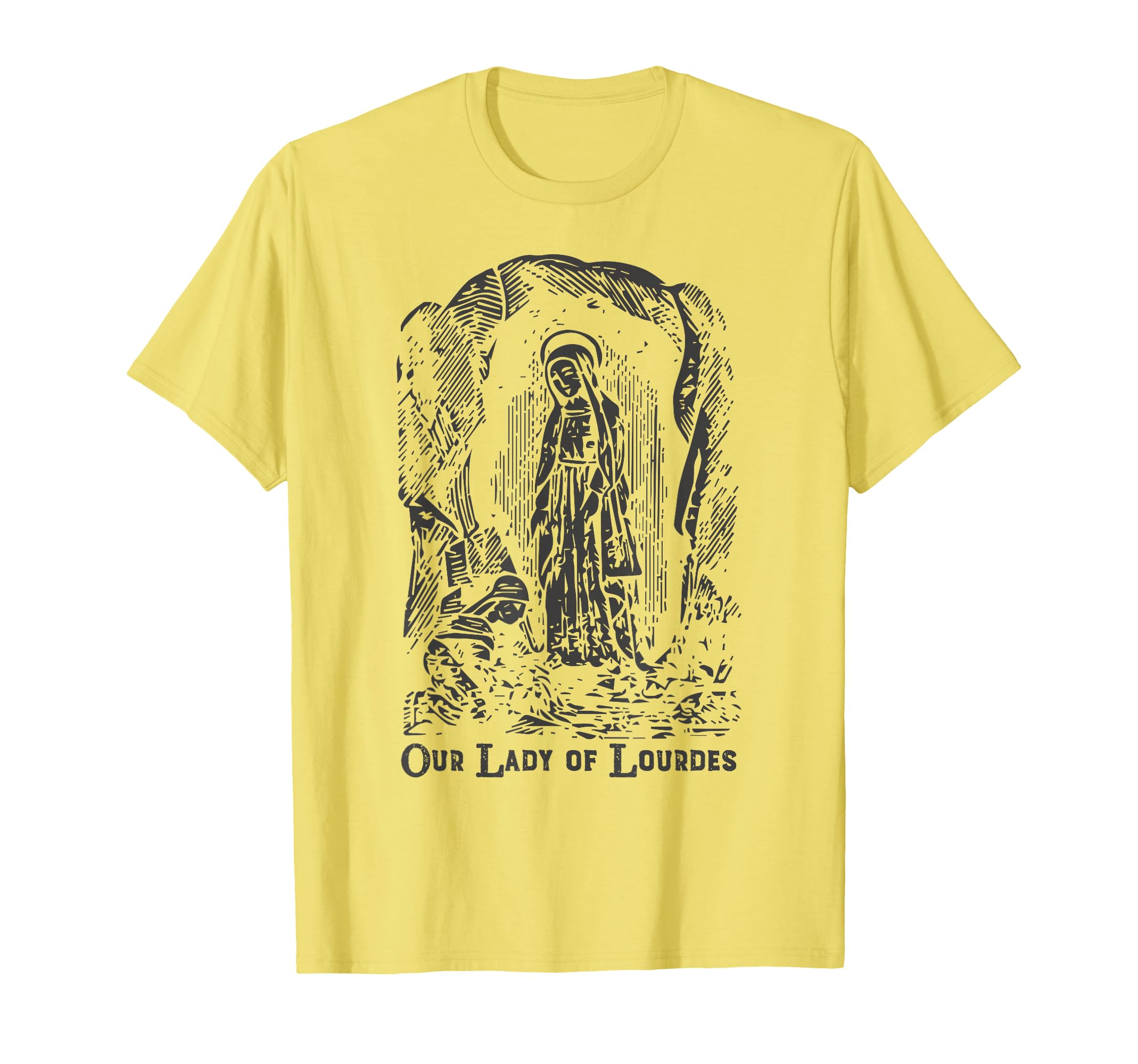Our Lady Lourdes Bernadette Catholic T-Shirt - Minimalist Print Unisex - T-Shirt, Sweatshirt, Hoodie
