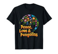 Love Pangolins 60S 70S Peace Love T-Shirt - Graphic Print for Adults - T-Shirt, Sweatshirt, Hoodie