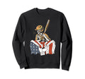 American Flag Baseball Player Sweatshirt - Casual Everyday Wear for Adults - T-Shirt, Sweatshirt, Hoodie