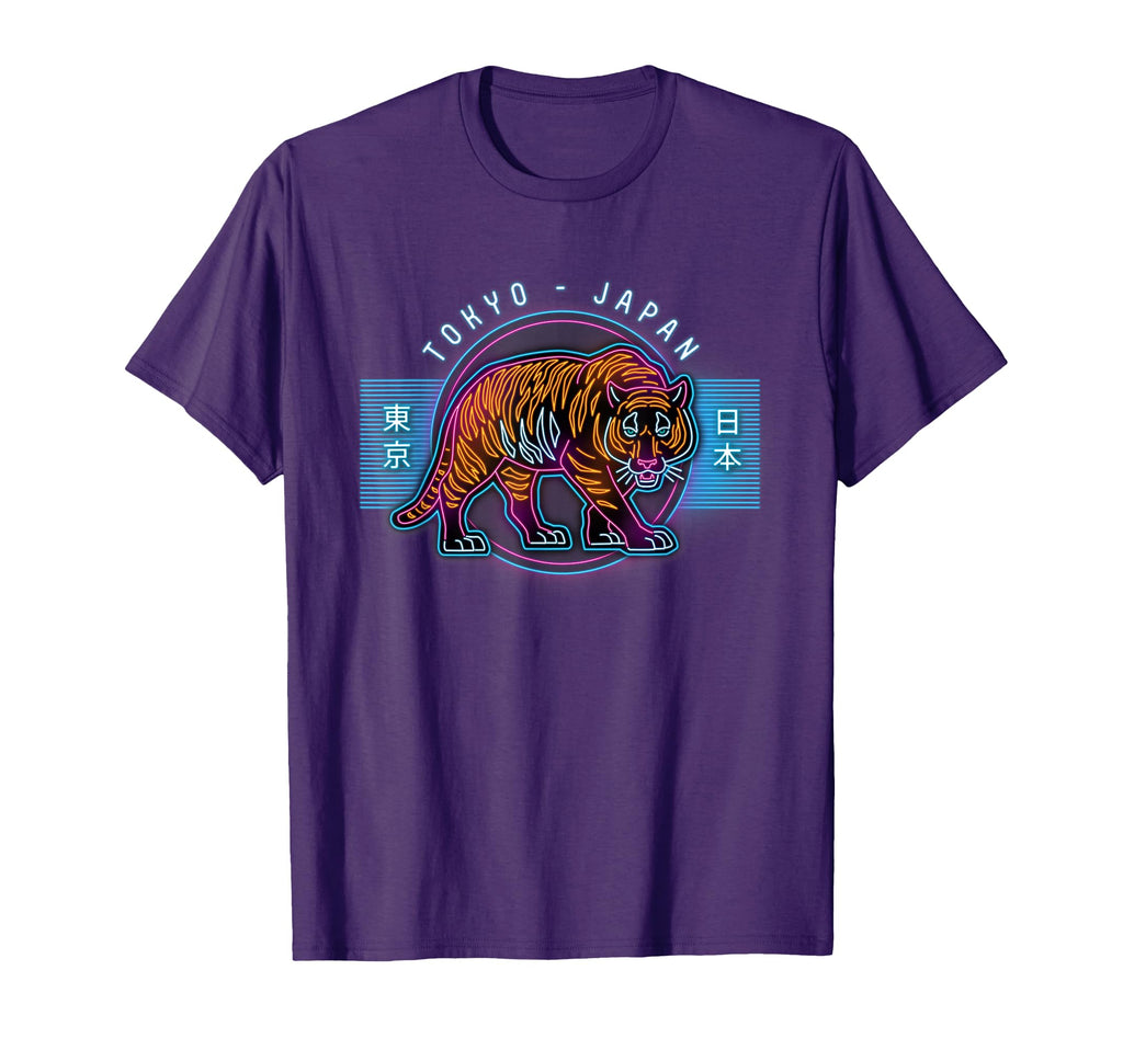 Japanese Neon Sign 80S Tiger T-Shirt - Casual Everyday Wear Men Women - T-Shirt, Sweatshirt, Hoodie