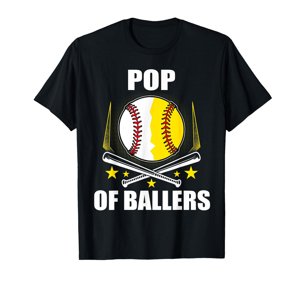 Pop Baseball Softball Ball Fathers T-Shirt - Minimalist Print Unisex - T-Shirt, Sweatshirt, Hoodie