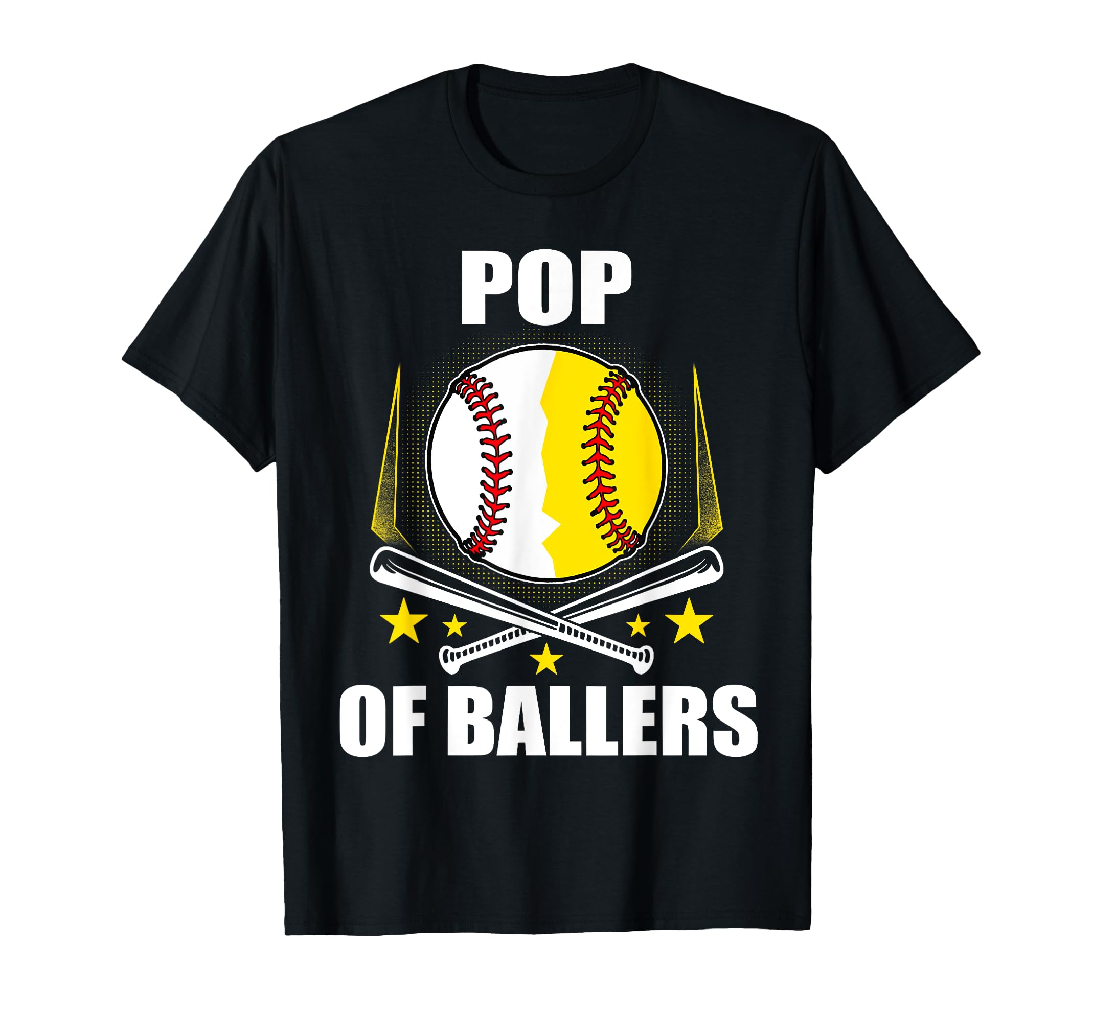 Pop Baseball Softball Ball Fathers T-Shirt - Minimalist Print Unisex - T-Shirt, Sweatshirt, Hoodie