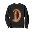 Letter D Initial Floral Monogram Sweatshirt - Minimalist Print Men Women - T-Shirt, Sweatshirt, Hoodie