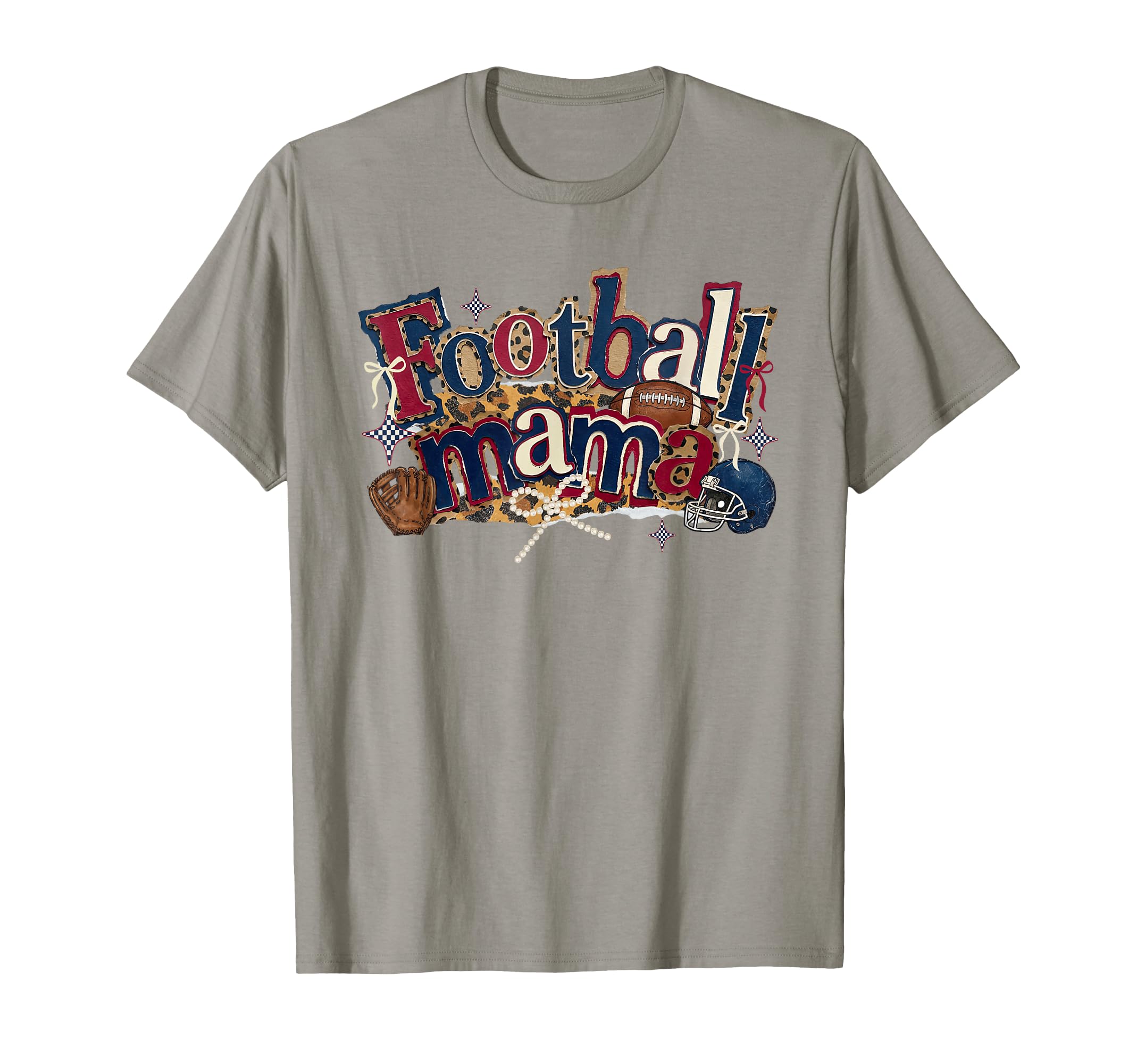 Football Mama Leopard Coquette Bow T-Shirt - Unique Graphic for Adults - T-Shirt, Sweatshirt, Hoodie