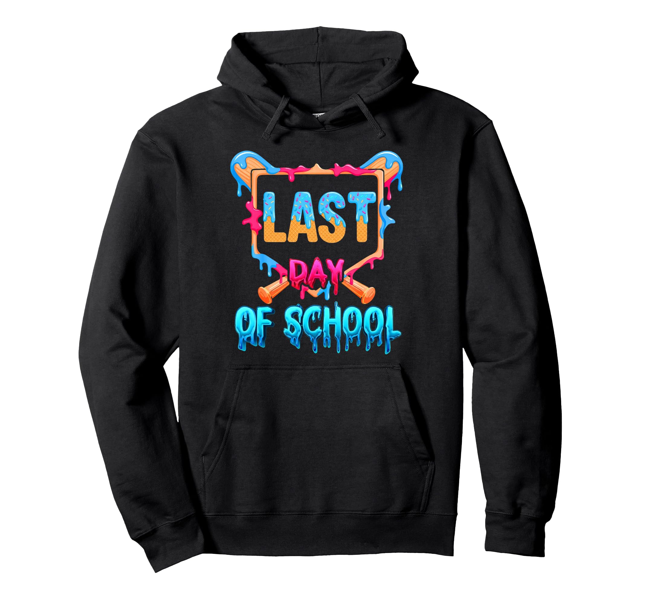 Last Day School Baseball Schools Out Hoodie - Custom Art Print Unisex - T-Shirt, Sweatshirt, Hoodie