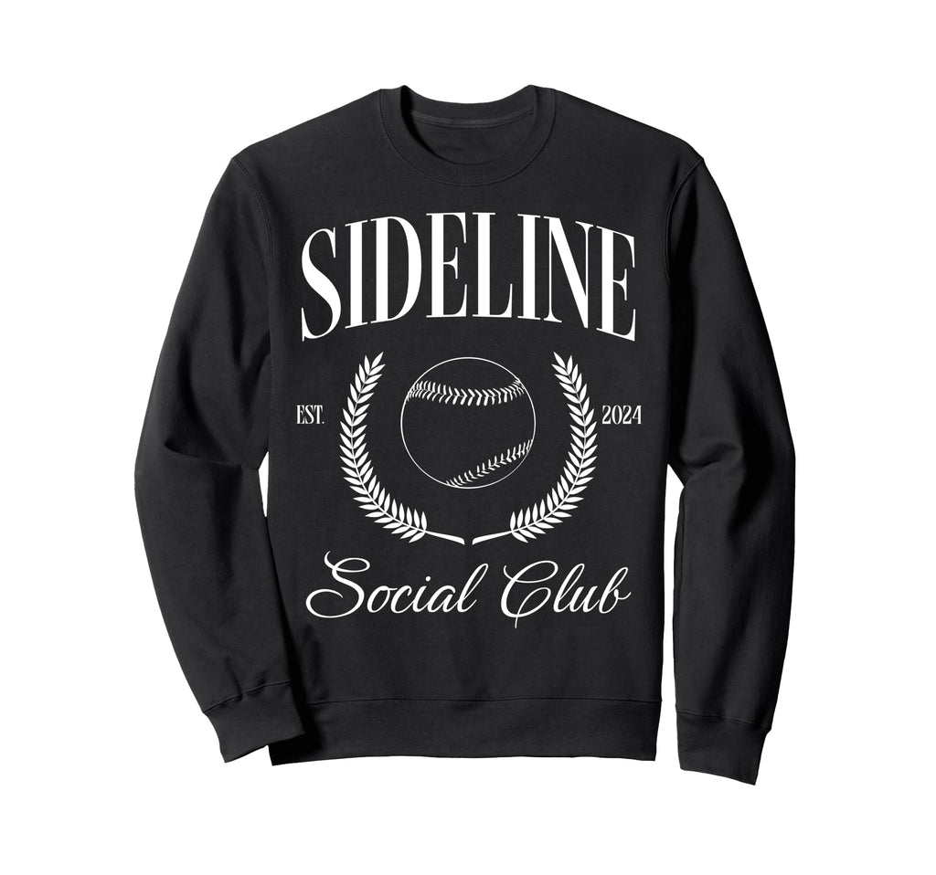 Sideline Baseball Mom Social Sweatshirt - Casual Everyday Wear Men Women - T-Shirt, Sweatshirt, Hoodie
