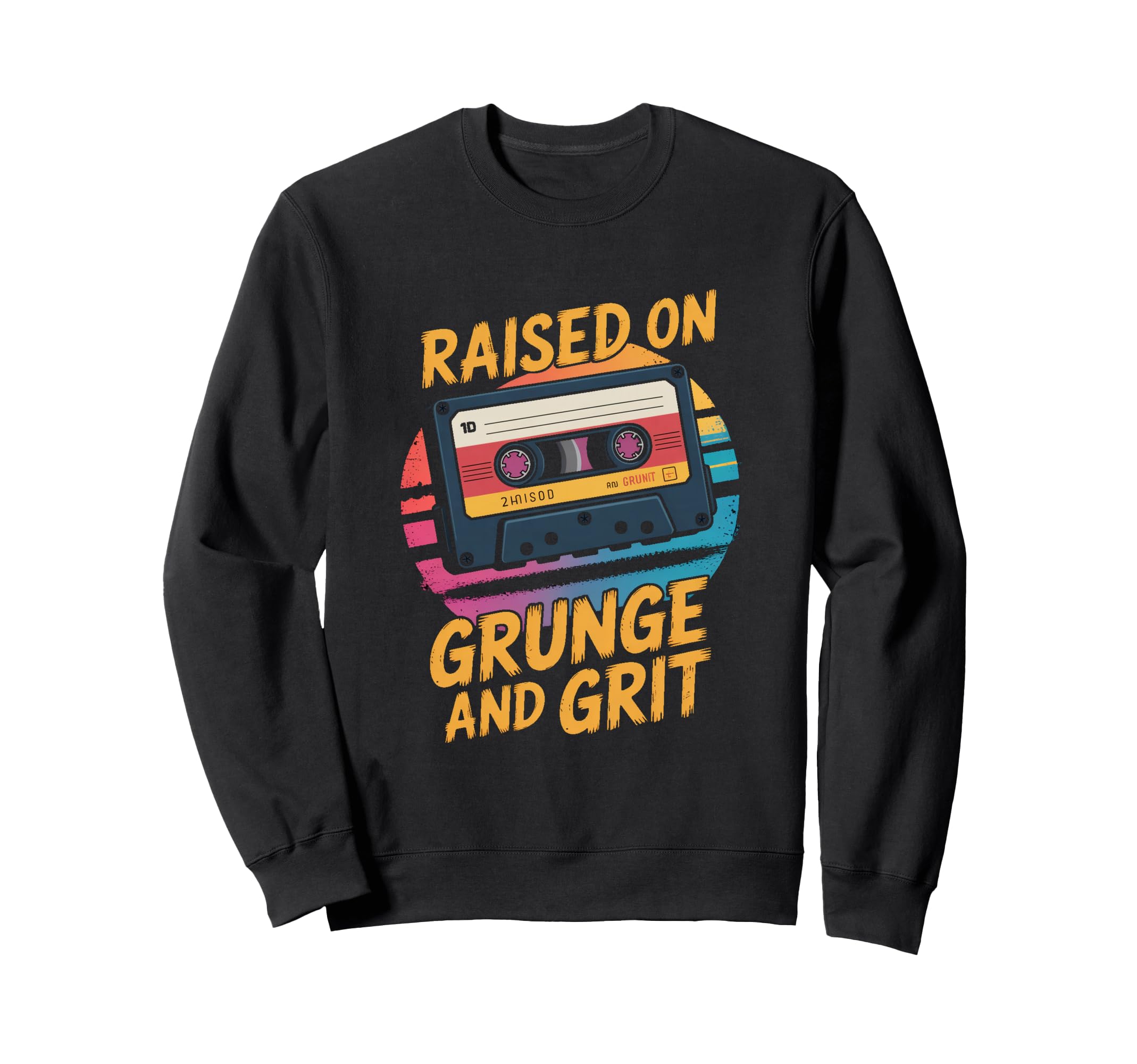Raised Grunge And Grit Cassette 90S Sweatshirt - Unique Graphic Unisex - T-Shirt, Sweatshirt, Hoodie