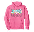 Tie Dye Softball Teen Peace Love Play Hoodie - Trendy Graphic Men Women - T-Shirt, Sweatshirt, Hoodie