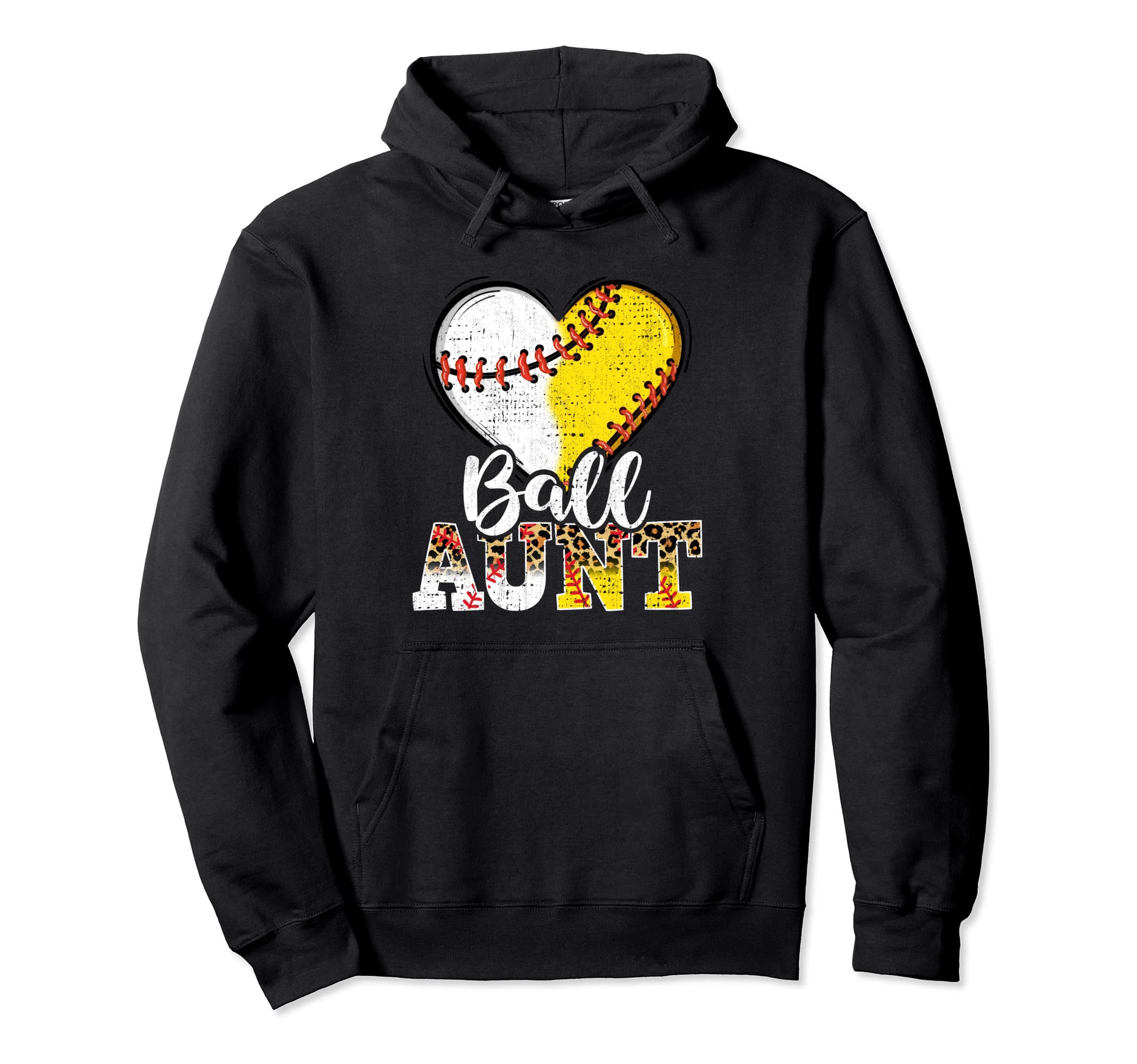 Baseball Aunt Heart Baseball Softball Mama Hoodie - Novelty Apparel Unisex - T-Shirt, Sweatshirt, Hoodie