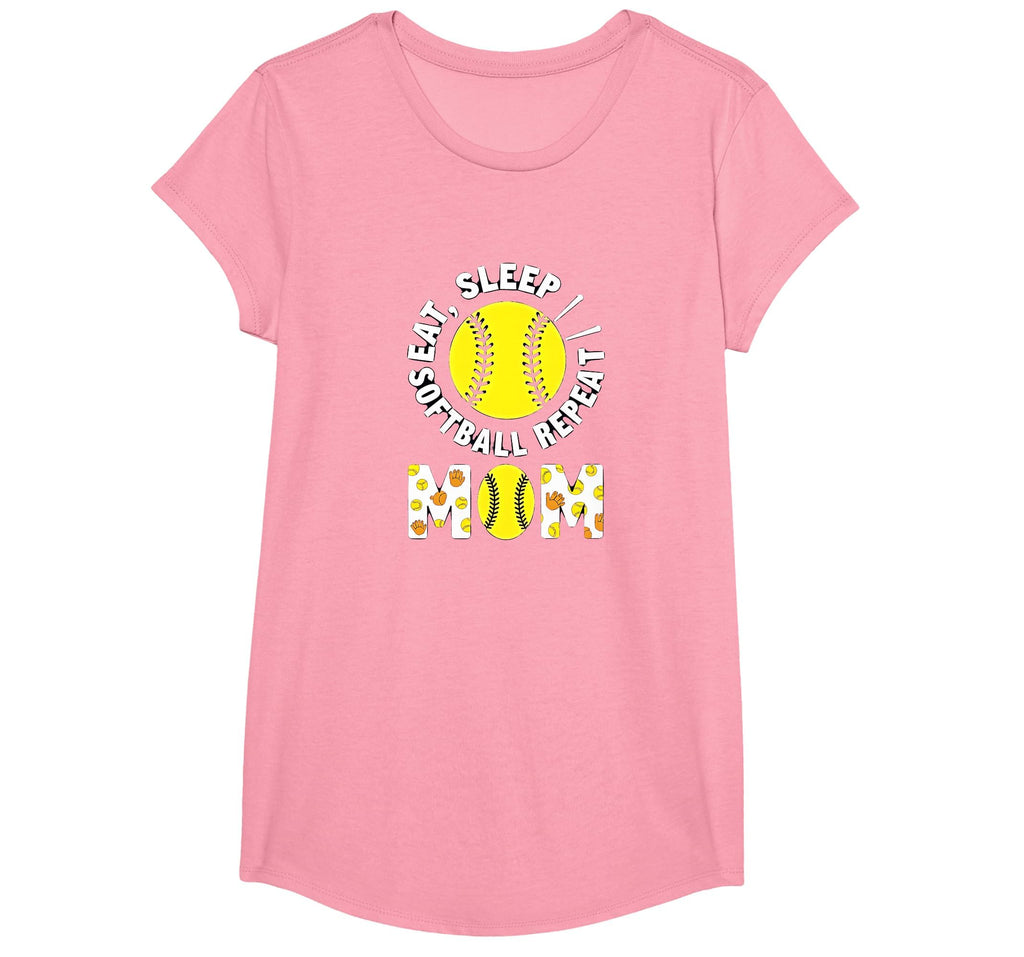 Baseball Mom Life Eat Sleep Softball T-Shirt - Graphic Print for Adults - T-Shirt, Sweatshirt, Hoodie