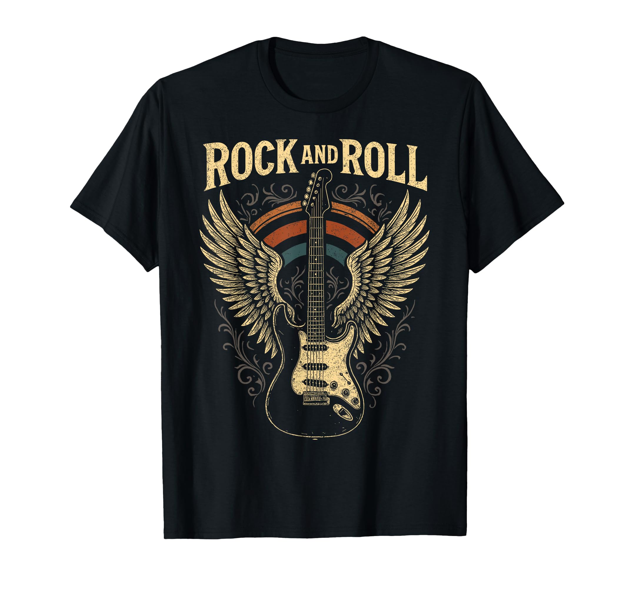 Rock And Roll Guitar Wings Rock Music T-Shirt - Aesthetic Graphic Unisex - T-Shirt, Sweatshirt, Hoodie
