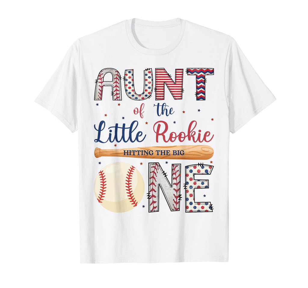 Aunt One Little Rookie Baseball 1St T-Shirt - Aesthetic Graphic for Adults - T-Shirt, Sweatshirt, Hoodie