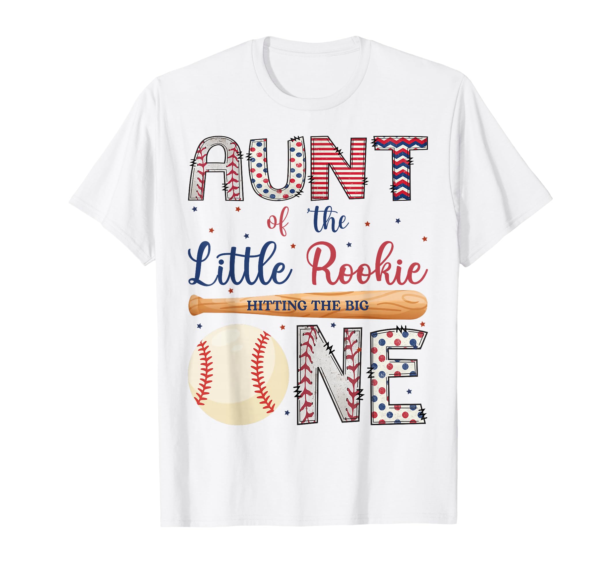 Aunt One Little Rookie Baseball 1St T-Shirt - Aesthetic Graphic for Adults - T-Shirt, Sweatshirt, Hoodie