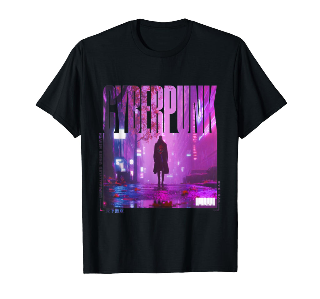 Walking Japanese Cyberpunk Vaporwave T-Shirt - Fun Novelty Design Unisex - T-Shirt, Sweatshirt, Hoodie