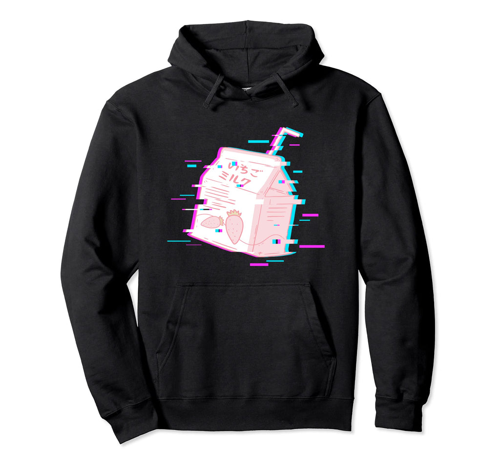 Japanese Vaporwave Aesthetic Strawberry Hoodie - Fun Novelty Design Unisex - T-Shirt, Sweatshirt, Hoodie